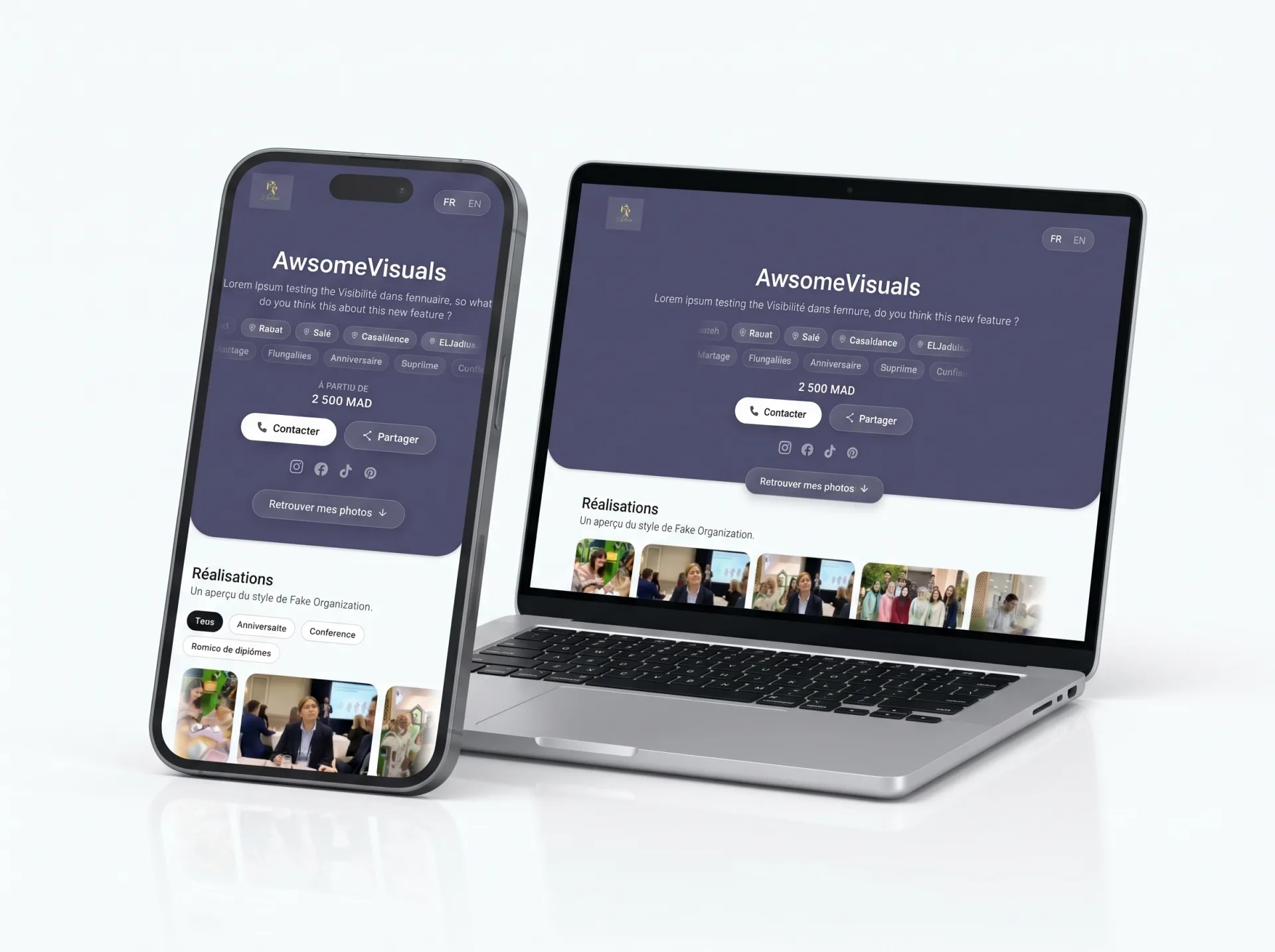 Site web du photographe